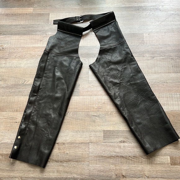 Vintage Dark Brown Real Leather Chaps - Picture 2 of 12
